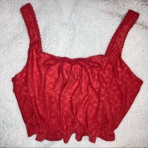 Forever 21 red/coral eyelet crop top size S, great condition